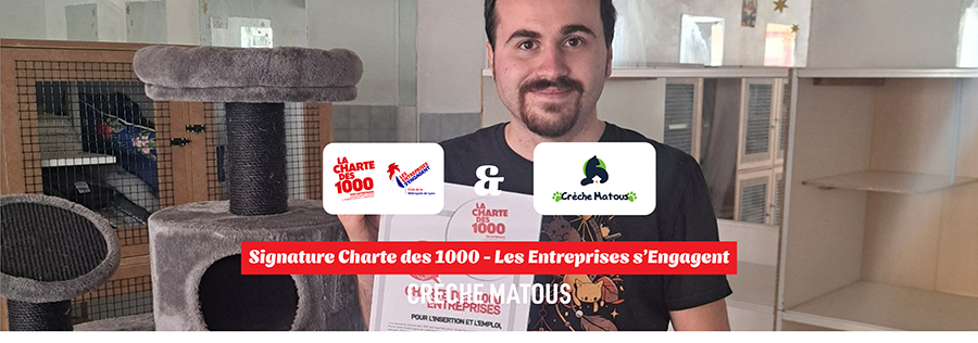 Crèche MATOUS signe la Charte des 1000 - Les Entreprises s'Engagent avec Alex Valletini - directeur.