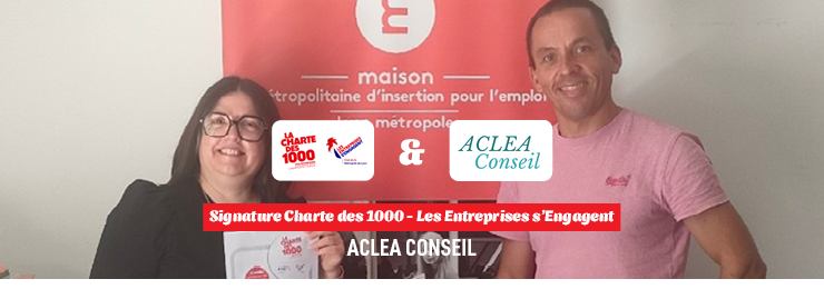 ACLEA Conseil rejoint la Charte des 1000 et renforce son engagement en faveur de l’inclusion professionnelle