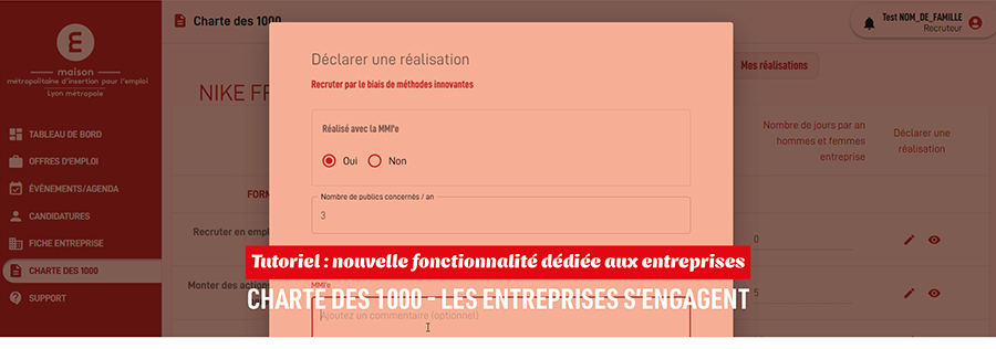 Une nouvelle fonctionnalité dédiée aux entreprises signataires de la Charte des 1000 – Les Entreprises s’Engagent