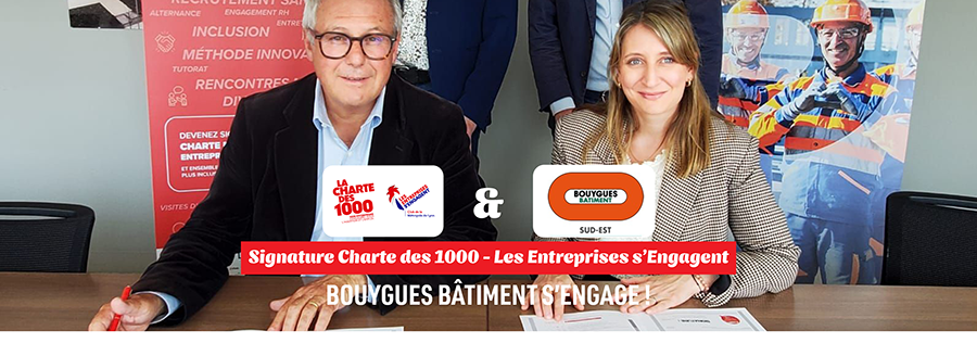 Bouygues Bâtiment Sud-Est rejoint la Charte des 1000 – Les Entreprises s’Engagent pour renforcer son engagement en faveur de l’inclusion