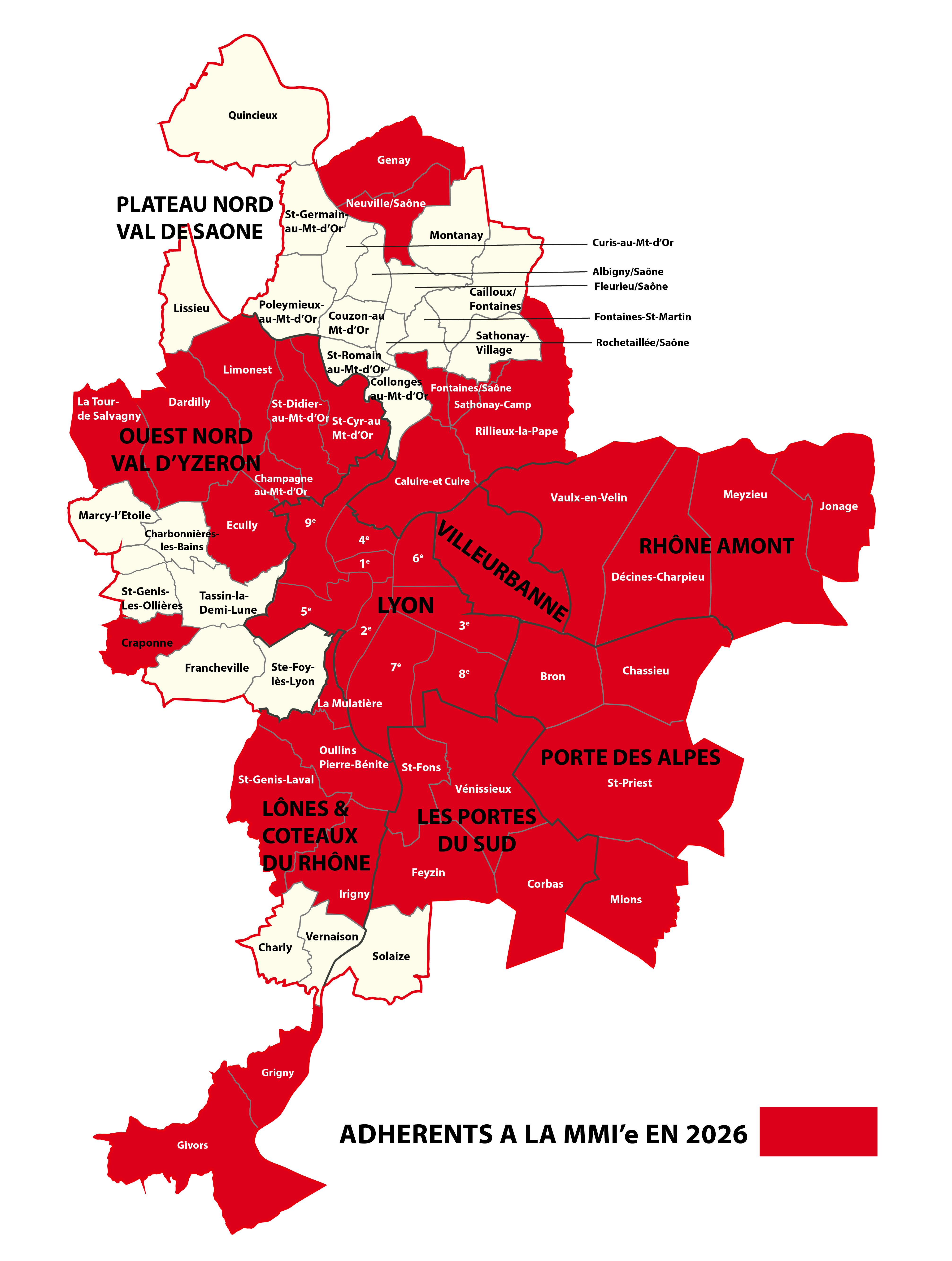 Carte territoire Métropole de Lyon - CTM